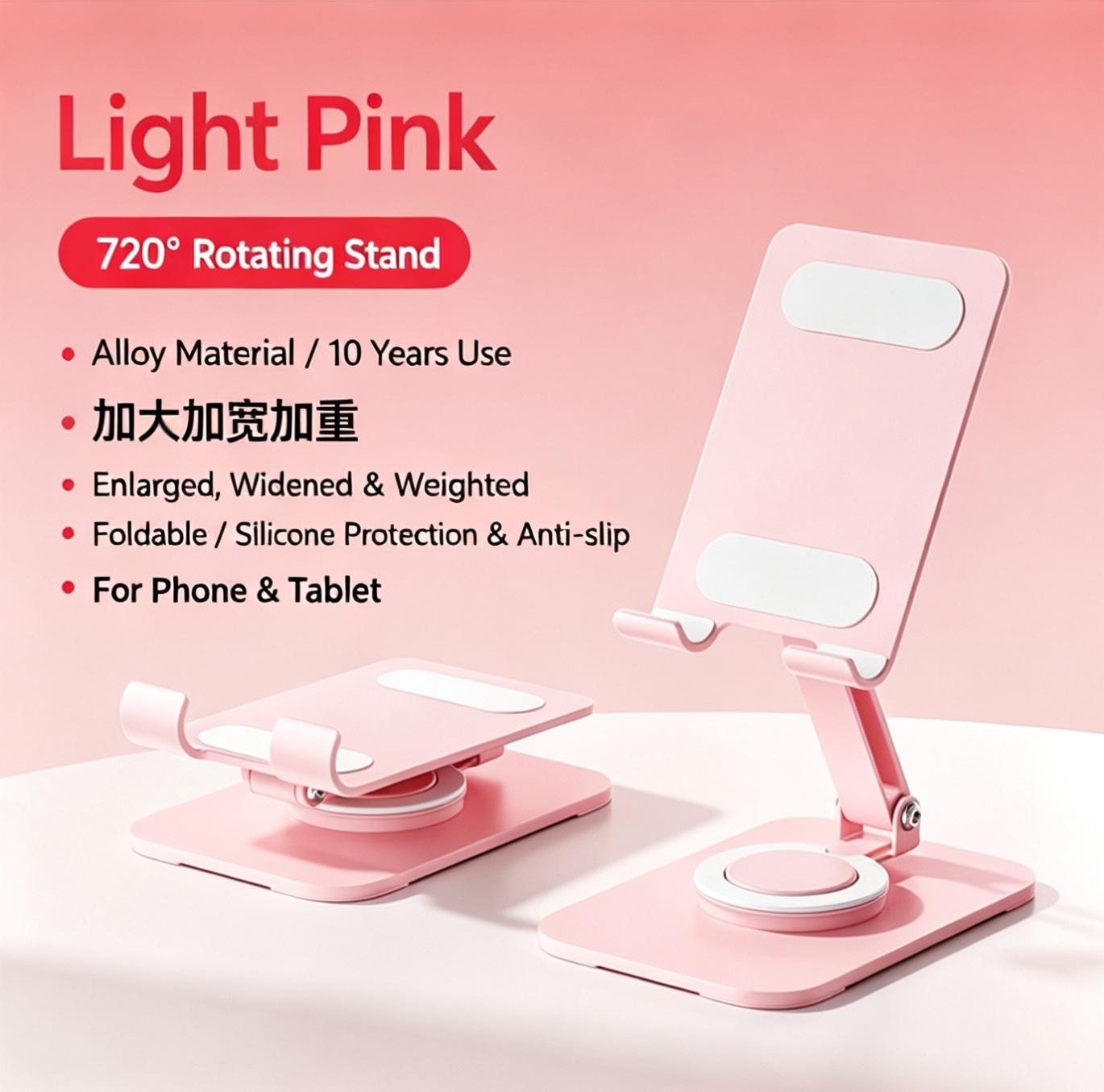 Manufacturer Wholesales Portable Aluminum Fully Foldable Angle universal Adjustable Desk 360 Rotation Cell Phone Stand Holder Insert розовый