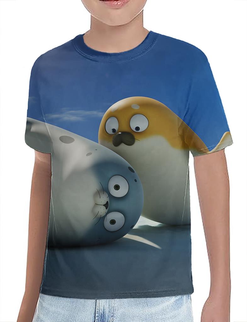 Summer Casual Boys/girls Soft Tops SEALOOK New Style Animation Cartoon Print Casual Tee 3D Printing Children Comfortable T-shirt Cute T-shirt 3D Anime