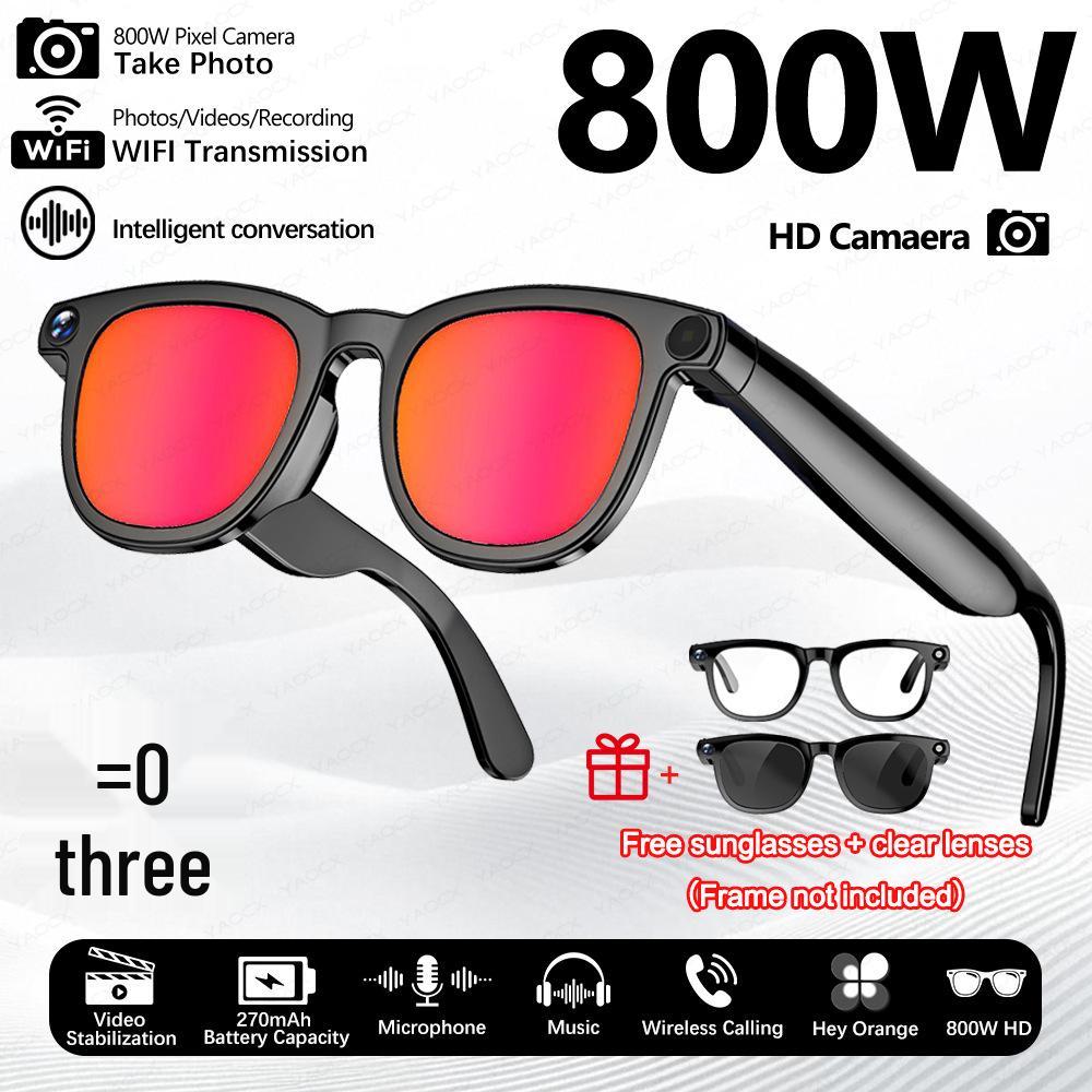 CY01 Smart Glasses: 800W Camera with Anti-Shake, AI Translation, Object Recognition, Music & Call Features