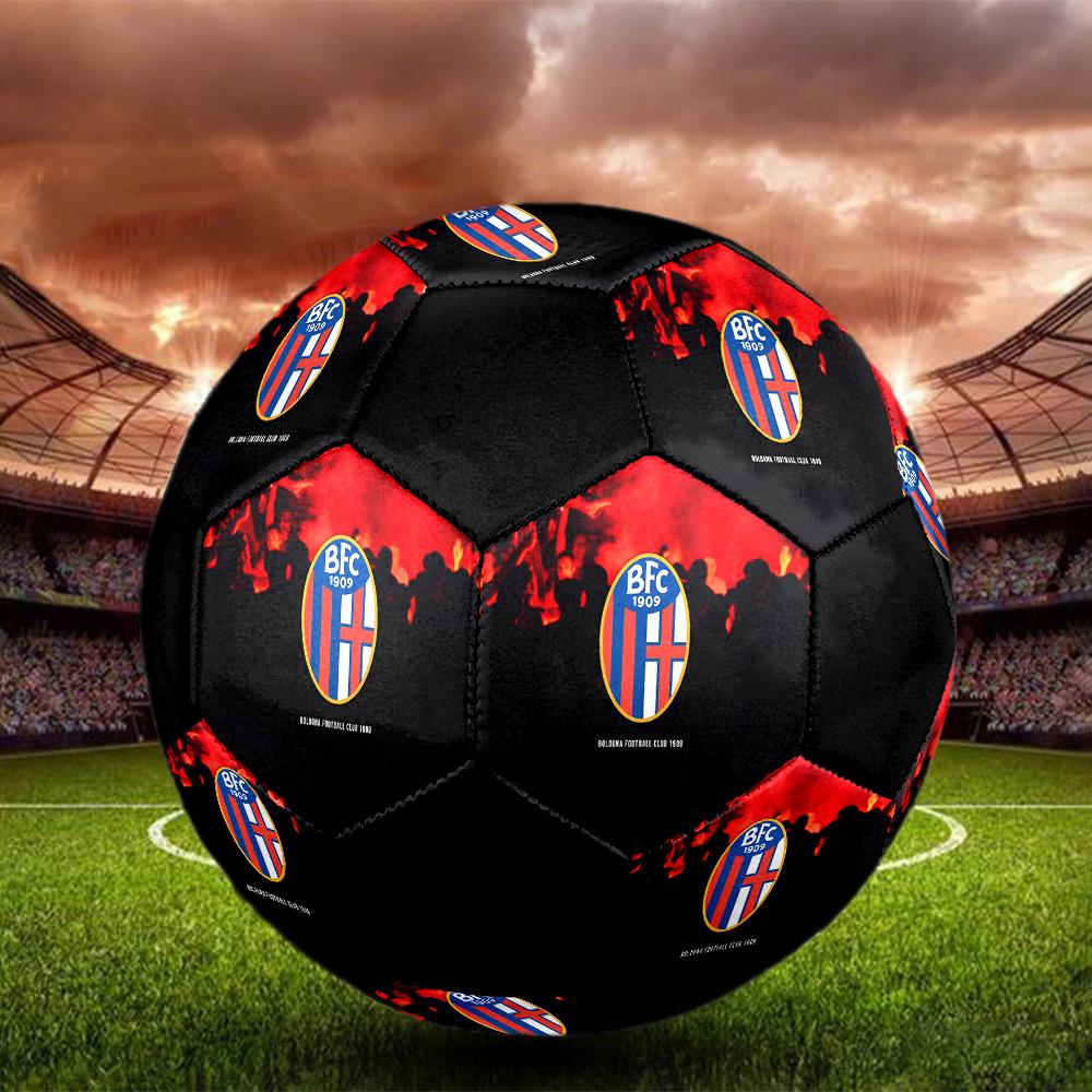 SIZE 5 Bologna FC Soccer Ball Colorful All Ages Machine Stitched PVC Competition Ready Durable High-Bounce