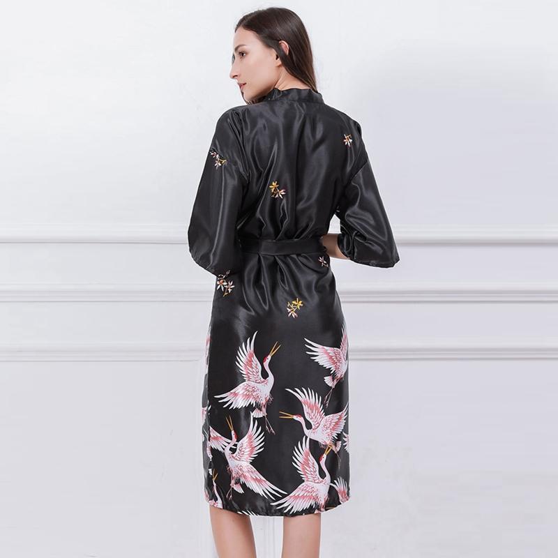 Women Print Short Sleeve Gown Robe Breathable Loungewear Pajamas