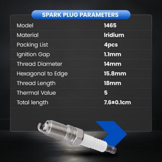 8× Ceramic Iridium Spark Plugs For GMC Savana 1500 2500 3500 4500 1465 IZTR5B11