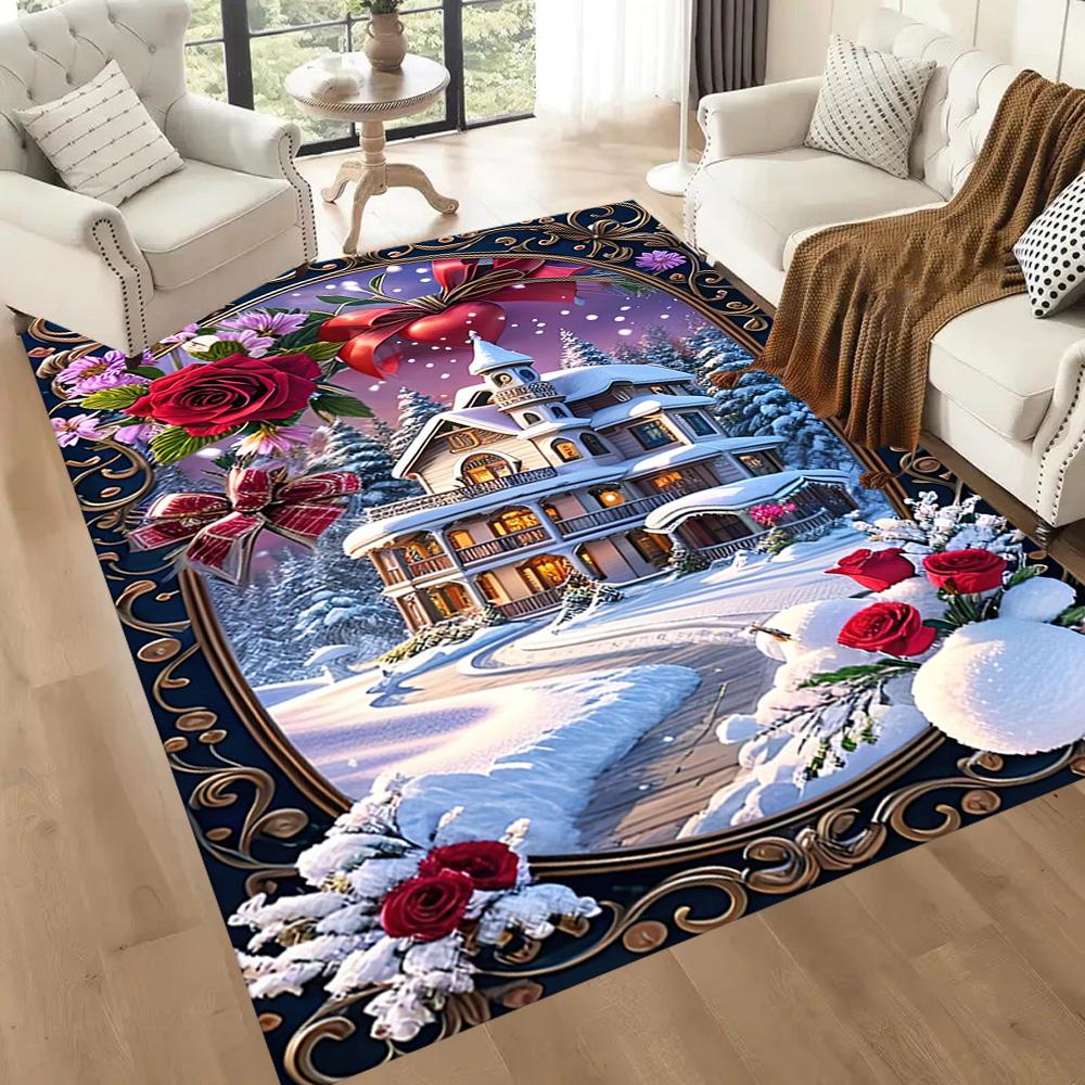 Christmas 319 Floor Rug Office Rug Perfect for Bedrooms Kitchen Entryway Balcony Antislip Carpet Decorate Offices Gift for Festivals