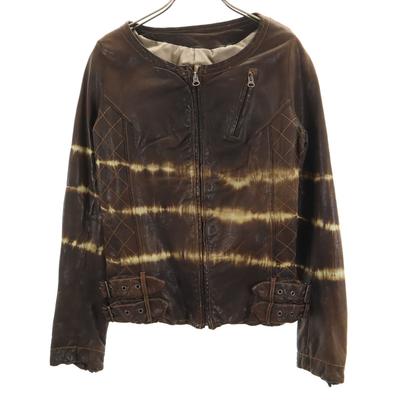 No Color Leather Jacket Brown Women Used