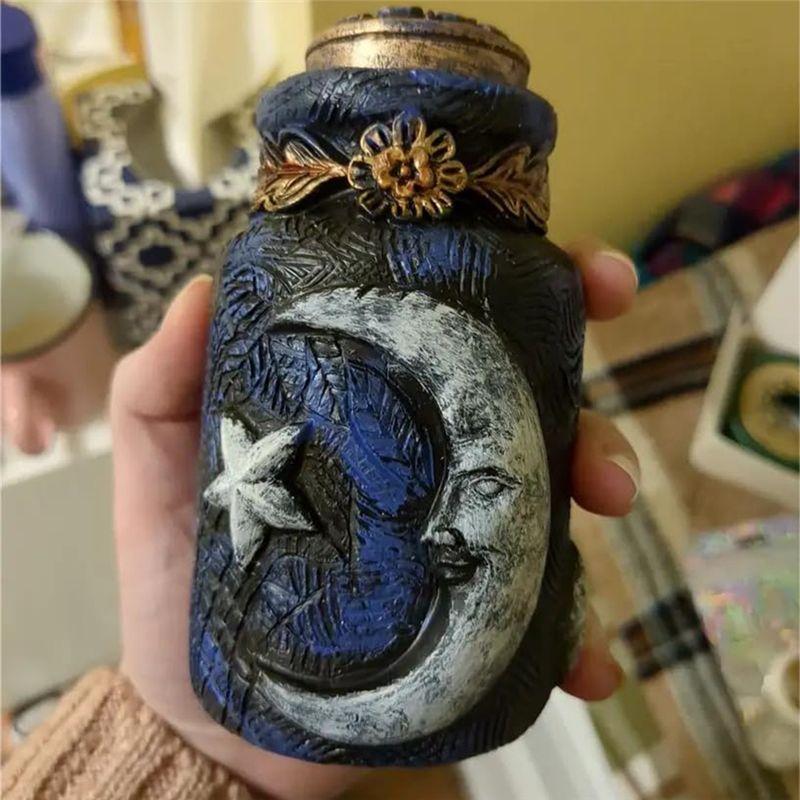 M-Modern-Retro Decorative Bottles, Retro Decorative Ornaments, Celestial Decor Moon,Apothecary Jar Potion Bottle