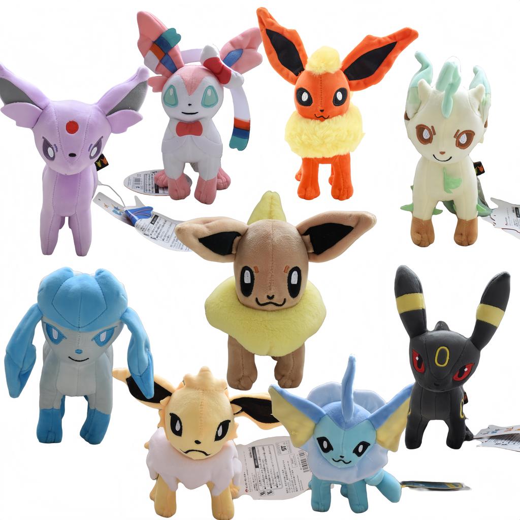 Eevee Family Evolution Peluche Plush Toy Flareon Vaporeon Leafeon Sylveon Espeon Umbreon Pikachu Stuffed Doll Kid Gift