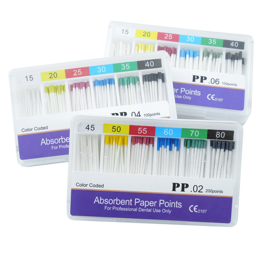 Dental Absorbent Paper Points Moisture Absorbing Paper Tips Taper 0.02 0.04 0.06 Endodontics Dental Clinics Consumables