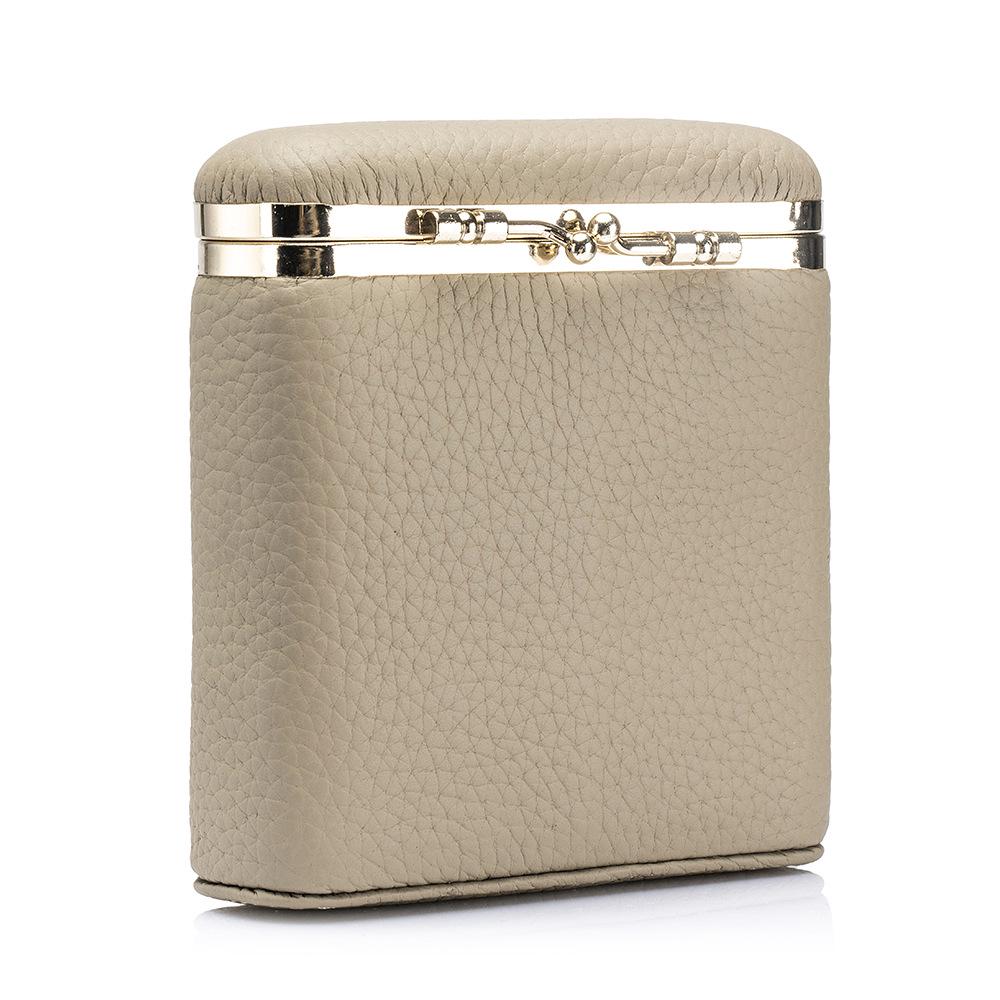 

Сумка для губной помады из натуральной кожи и женский кошелек для монет - Изысканное портативное хранилище и портсигар серый