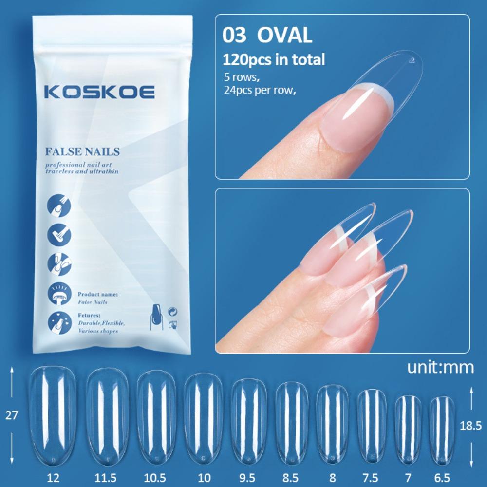 

120pcs Almond Fake Nail Coffin Nail Extension New Nail Tips 03