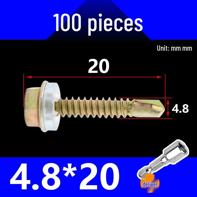 KI9S Stainless Steel Self-Drilling Hex Screw for Tile & Iron, M4