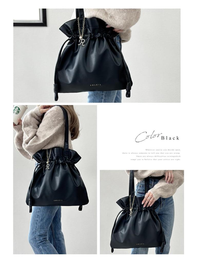 Gisele A4 Tragetasche, Großes Fassungsvermögen, Geruchsresistent, Kordelzug, Leicht, Schultergurt, mit Anhänger, Stilvoll, Langlebig, Perfekt für den Weg zur Arbeit,