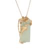 Chinese Court-Style Magpie & Flower Jade Pendant Necklace