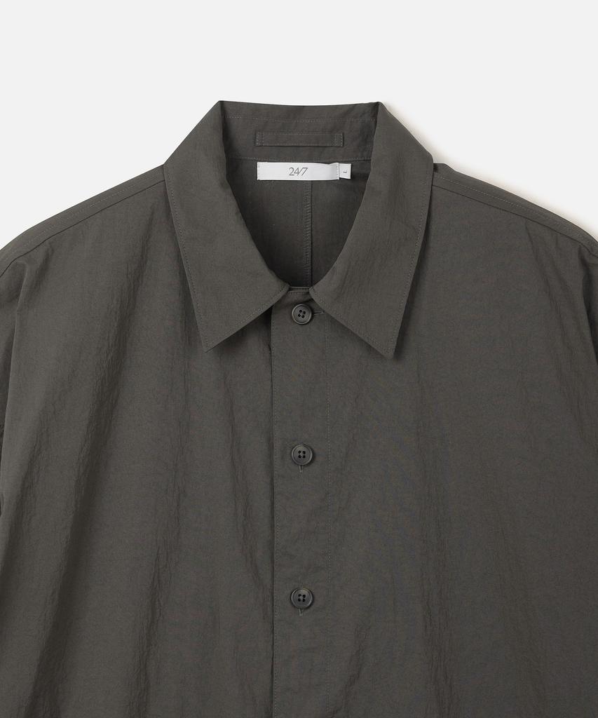 247Silijeu Dyed Wash Half Shirted Jacket Dark Brown