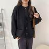 Knitted Cardigan Women's Buttons Autumn and Winter New Lazy Wind Soft Waxy Loose V-neck Loose Sweater Jacket Women