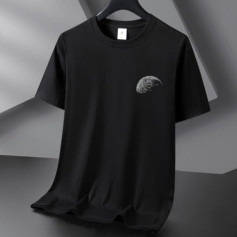 Jednoduchý styl 10 barev Tričko z čisté bavlny Pánské tričko s kulatým výstřihem Krátký rukáv Volný Tričko Velká velikost S-6XL