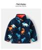 Kids’ Printed Fleece Jacket - Boys' & Girls' Warm Top, Stand Collar Cardigan for Autumn and Winter