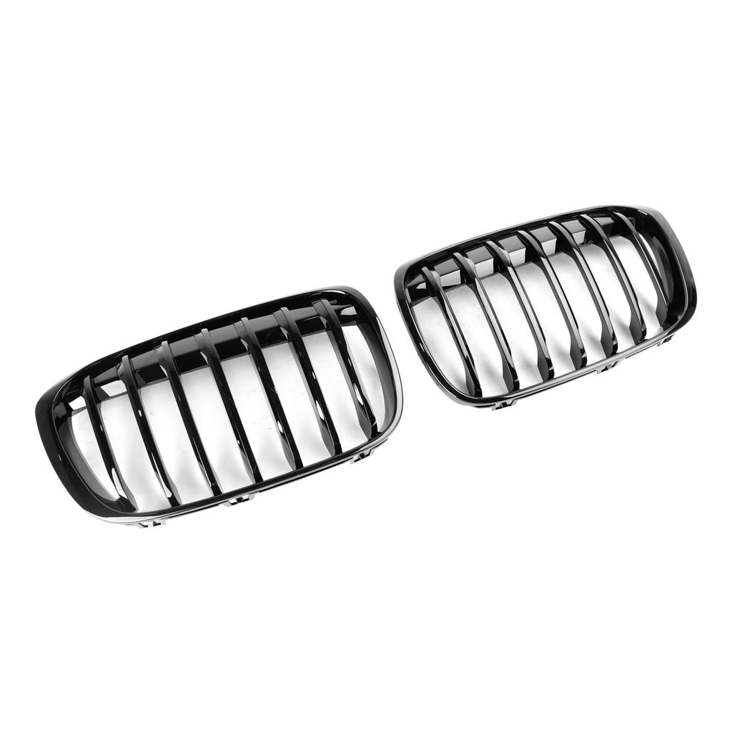 2PCS Gloss Black Front Kidney Grille Grill Fit BMW X1 F48 F49 2016-2018
