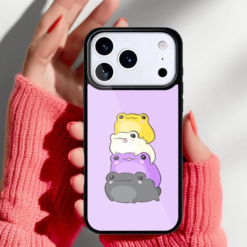 

Cute Kawaii Frog Phone Case for iPhone 17 16 15 14 13 Pro Max Back Cover for 12 11 Pro Coque iPhone 16 Pro