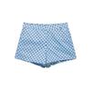 European American Women's Fashion Polka Dot Bubble Sleeve Jacket + Mini Shorts Set
