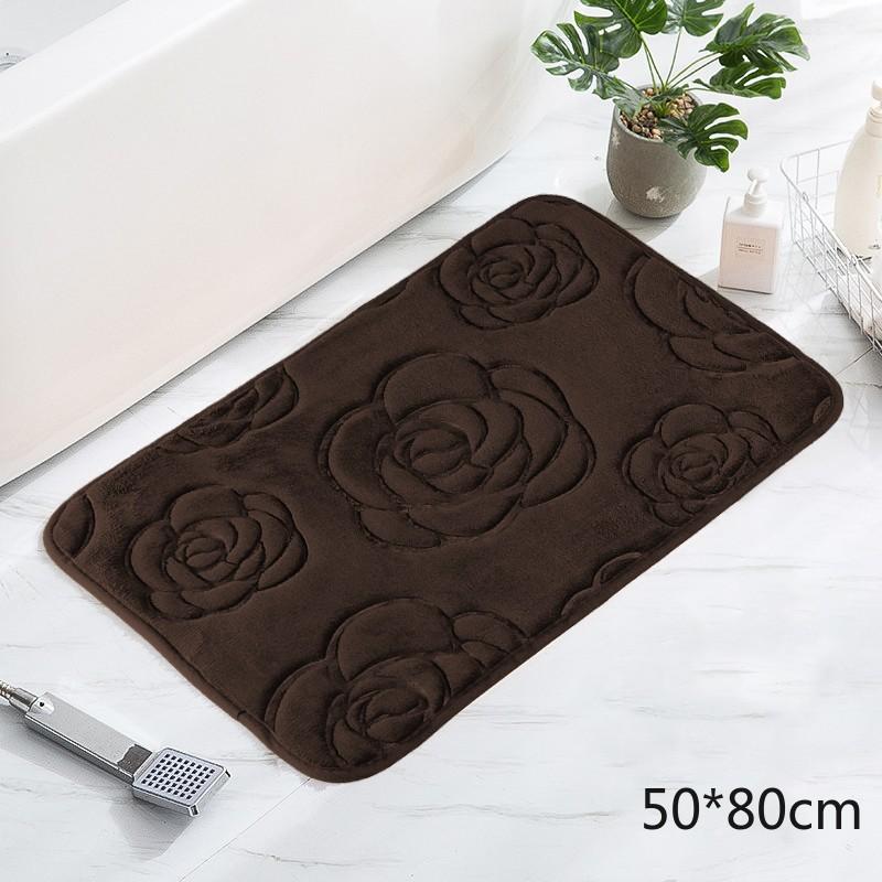 Tappetino da bagno con rose in rilievo Tappetino da bagno antiscivolo nel lavabo Vasca da bagno Tappeto da pavimento laterale Doccia Zerbino Memory Foam 3D Pad