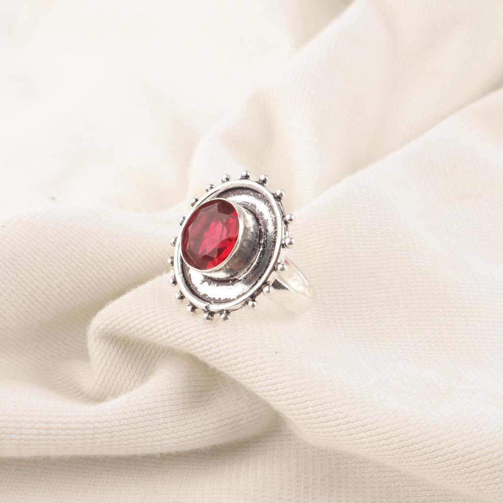 Pink Rubellite Gemstone Jewelry, 925 Sterling Silver Ring, Handmade Charming Ring, Bohemian Rubellite Earring For Grandma Gift