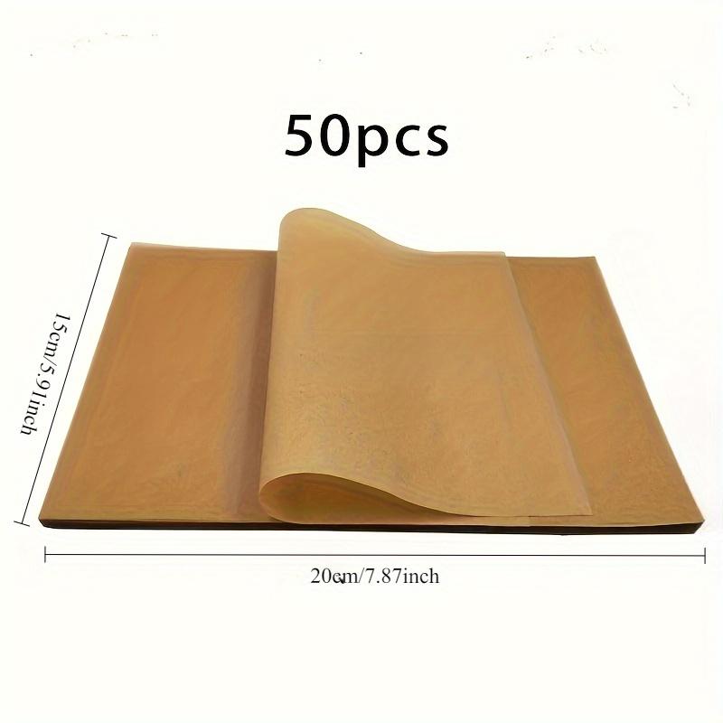 

Set of 50 Pre Cut Parchment Baking Paper 15.24×20.32cm UnbleachedNon Stick Half SheetBaking CookingGrilling AirFryer Accessories оранжевый