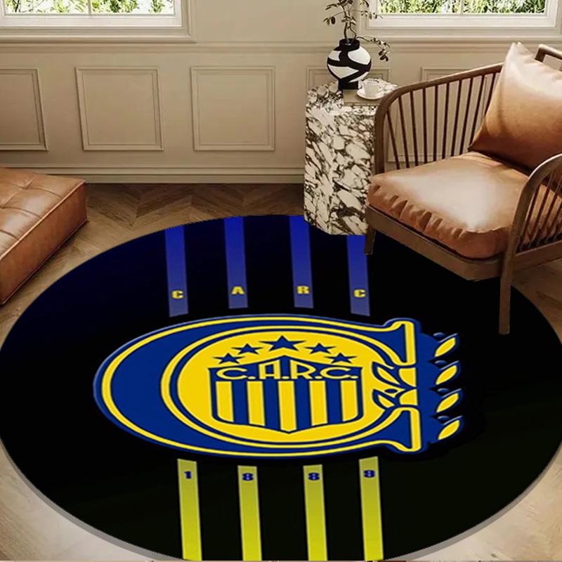Rosario Central Crest Round mat, Anti-slip Circle Carpet Chair rug For livingroom,Bedroom, doormat home decor Gift Christmas Gifts