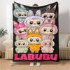 Labubu Blanket Comfortable Suitable for Seaside Couch Bedding for All Seasons Playful Design Unique Gift for Family and Friends Camping