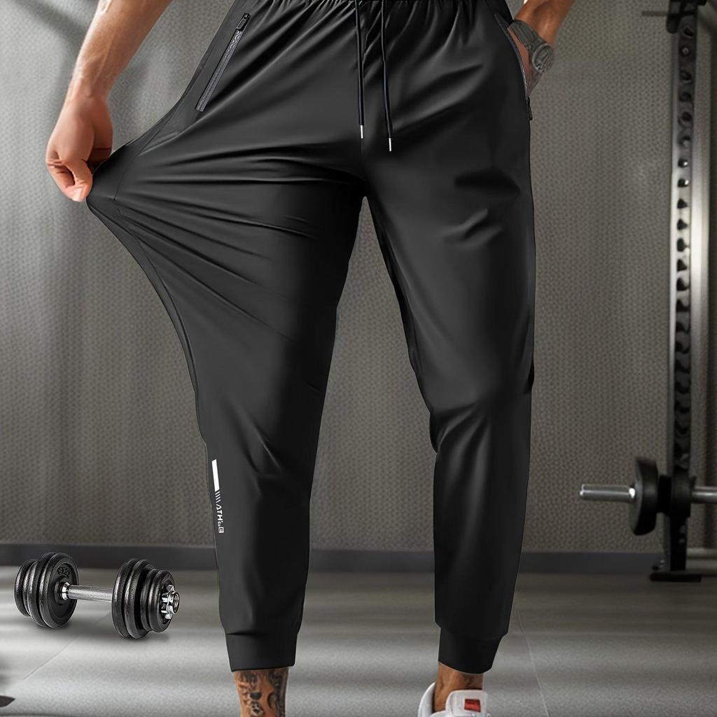 Oddychające Spodnie Dresowe Męskie Plus Size Casualowe dla Mężczyzn Spodnie do Treningu Szybkoschnące Proste Elastyczny Pas Koreański Klasyczny Sportowe