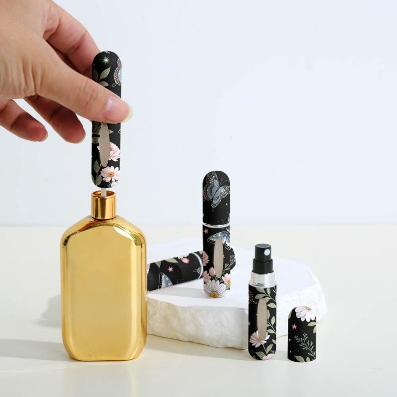 5ML Cute Butterfly Pattern Perfume Bottle Travel Size Spray Bottle with Direct Charging From The Bottom