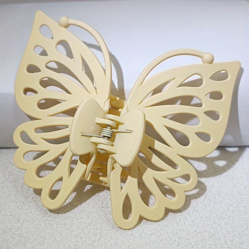 

Hollow Butterfly Shaped Hair Claw Solid Color Hair Claw Sweet Ponytail Holder Hair Clip Women Cute Hair Accessories off білий колір