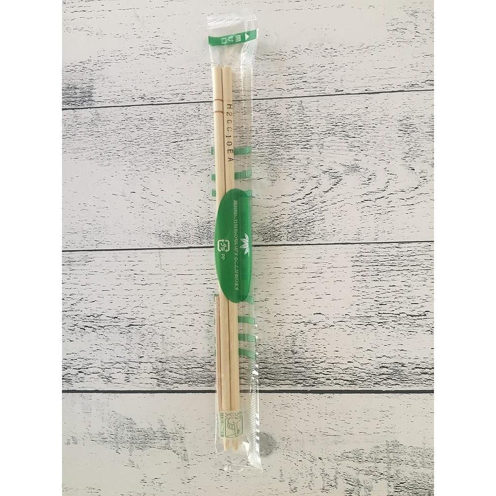 Japanese Product Yamato Bussan Bamboo Disposable Chopsticks with Toothpicks 20cm x 5mm, 100 Pcs