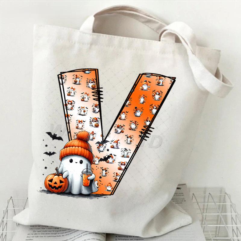 New Halloween 26 Letter Print Fashion Shoulder Bag Multi-function Portable Handbag Casual Versatile