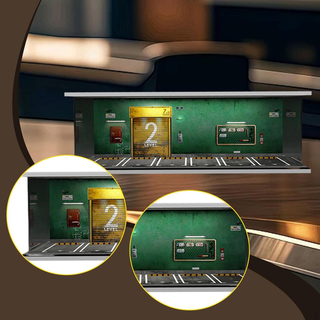 1/64 Model Car Display Case Diorama Decorative Scenario Toy Storage Box Showcase Organizer for