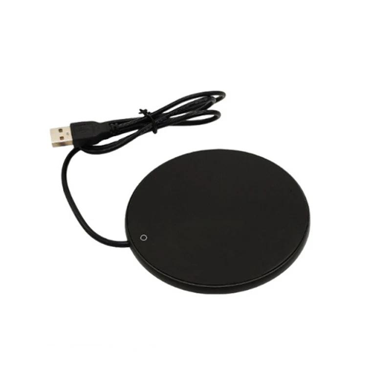 

New Coffee Cup Heater Mug Warmer USB Heating Pad Electic Milk Tea Water Thermostatic Coasters Cup Warmer For Home Office Desk чорний