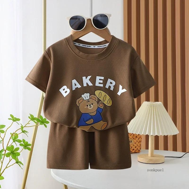 

2Pcs Children Tshirt Shorts Sets Baby Summer Clothes Boy Girl Fashion Short Sleeve Pants Suit Leisure Outfits Kids Costume 100