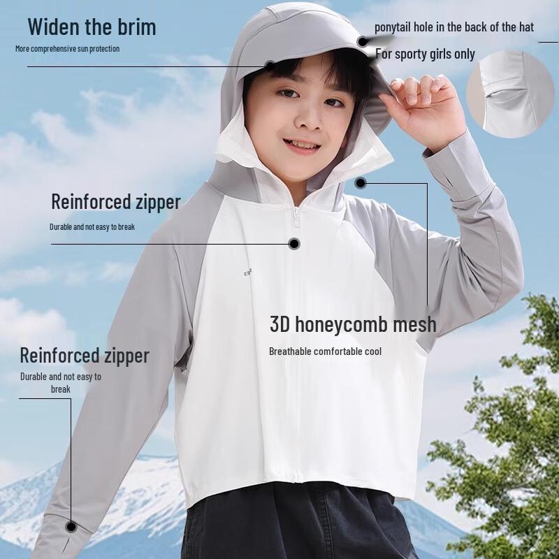 LANGSHA Kids' UV Protection Ice Silk Sunscreen Hoodie