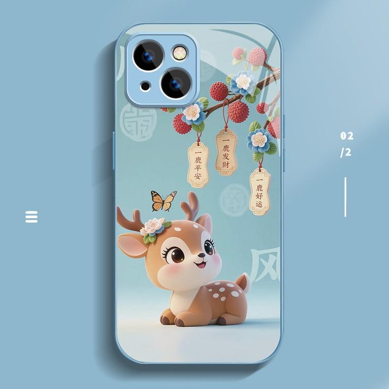 

Yilu Wealth Чехол для телефона Apple 16promax для iPhone 15/14 Новый Мультяшный 13 Стеклянный Чехол For Apple 6/6S