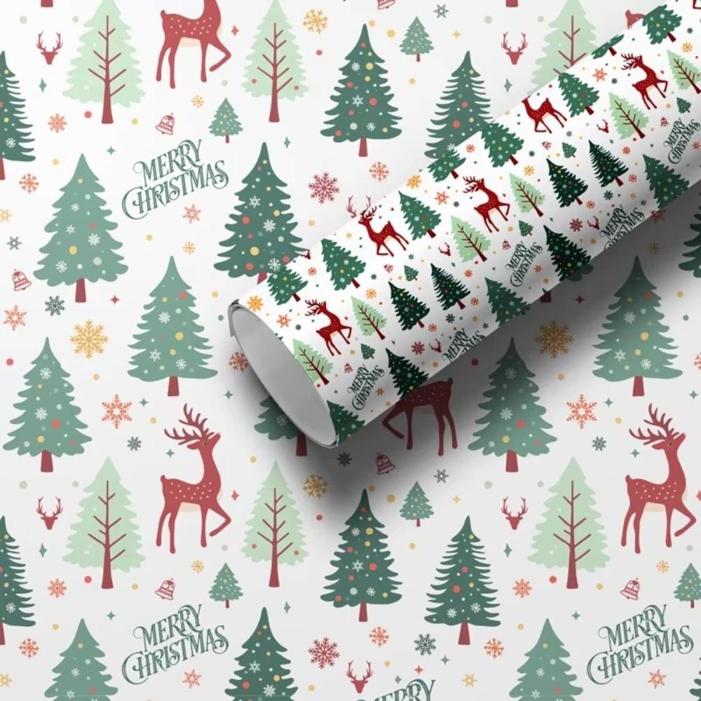 Christmas Trees Gift Wrapping Paper Elk Gift Box Paper Christmas Wrapping Paper  Christmas Party