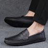 Leather Men Casual ShoesBrand Soft Mens Loafers Moccasins Breathable Slip On Black Driving Shoes Plus Size 37-47 Walking Shoes