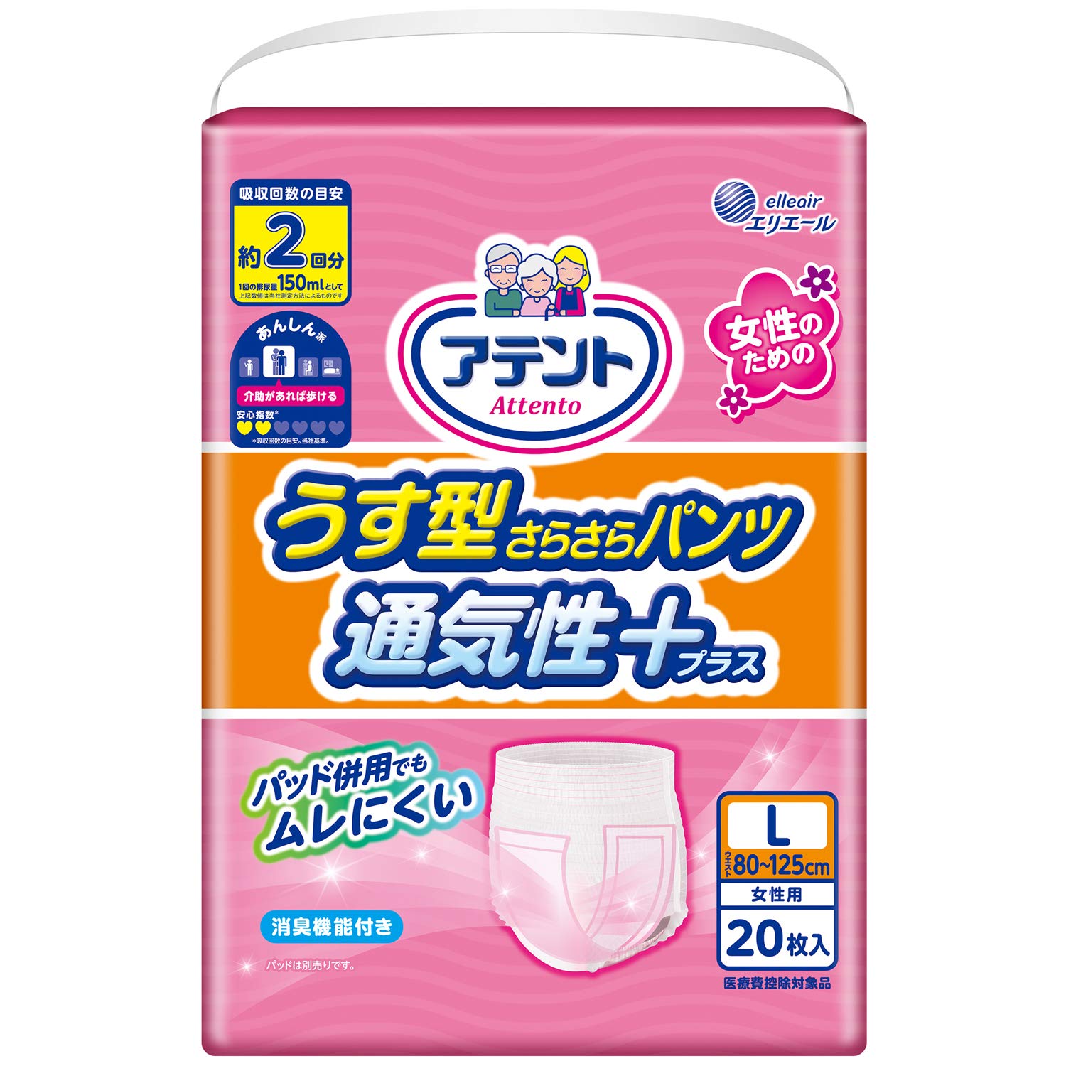 

Attends Дышащие Мягкие Размер 20 шт. для тех, кто может ходить с Тонкие, Трусы, Плюс, Женские, L, (Для помощи)