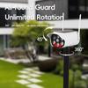 Ground Spike Solar Motion Sensor Light, 360° Rotating Outdoor Garden Light, 3 Modes Security Light with Dummy Camera & USB Dual
