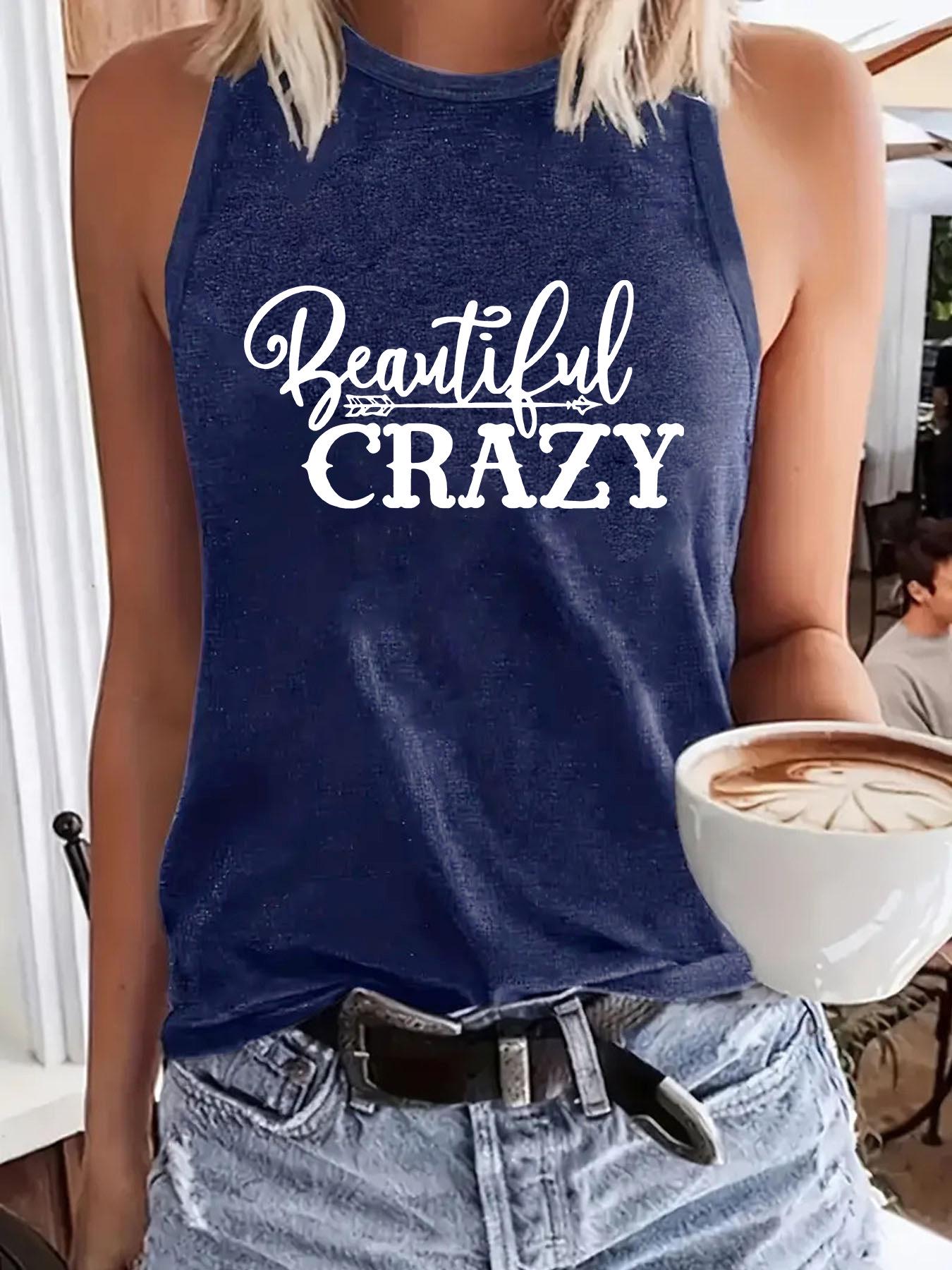 

Women s Versatile Bea CRA Print Soft Tank Top Large темно-синий