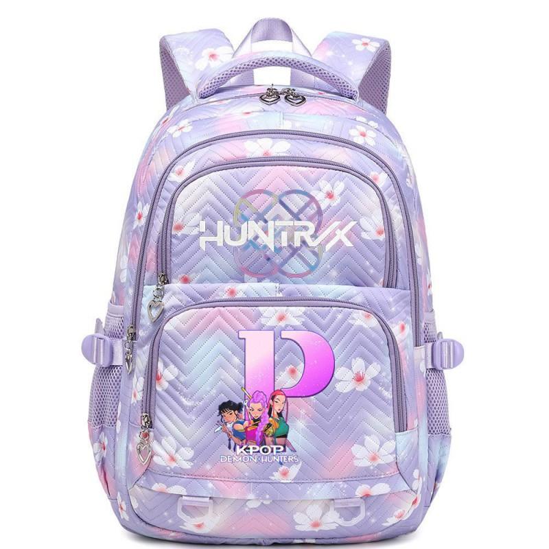 K-Pop Anime Style Unisex Large Capacity Backpack 20-35L Nylon School Bag With Arc Shoulder Straps Daily Use