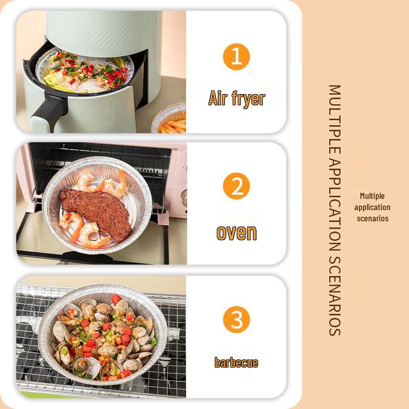 Runde Einweg-Back- und Heißluftfrittierschalen aus Aluminiumfolie