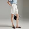 Women's Workwear High-Waist Cotton Linen Wide-Leg Shorts