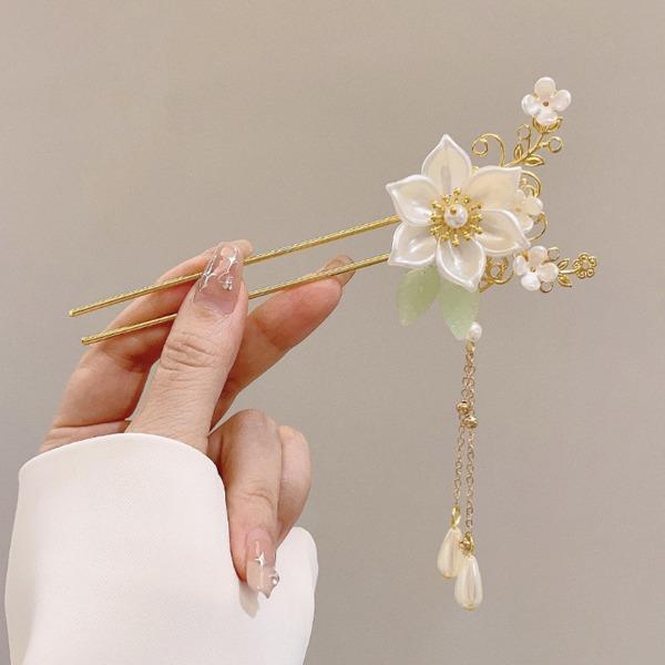 Horquilla de Flores de Lujo Ligero Para Mujer Estilo Chino Floral Mariposa Borla Palillo para el Cabello Elegante Joyería de Metal Horquilla Pinzas para el Cabello