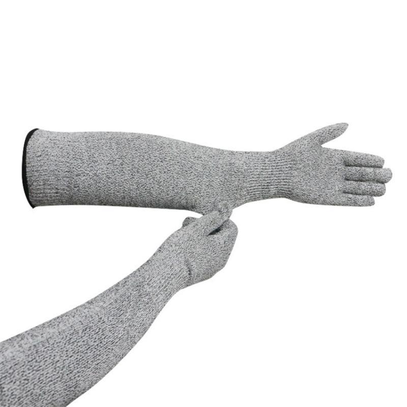 HPPE Level 5 Cut Resistant Arm Sleeves 1 Pair Anti Puncture Safety Sleeve for Glass Handling Construction Repair Work
