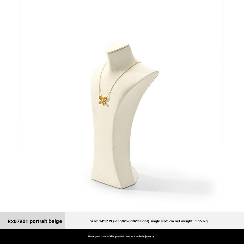 Microfiber Necklace Display Stand, Neck Mannequin Bust, Live Streaming Jewelry Display Props