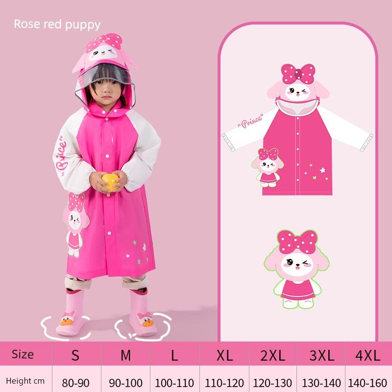 Children's Raincoat Baby Cartoon Shark Outdoor Waterproof Zipper Poncho for Boys and Girls Primary School Students Rain Gear for Men
